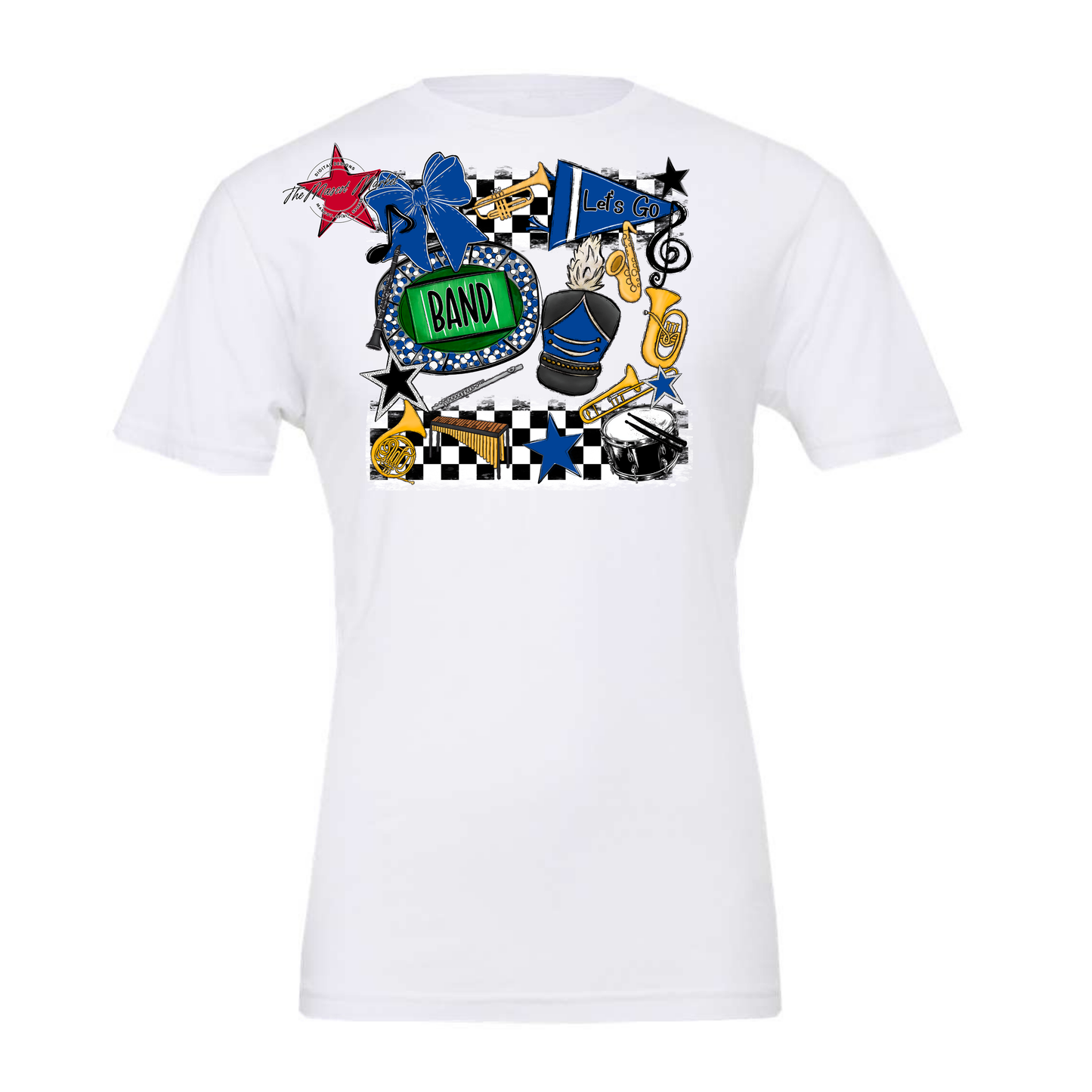Band Checkers Spirit Design-Off Blue