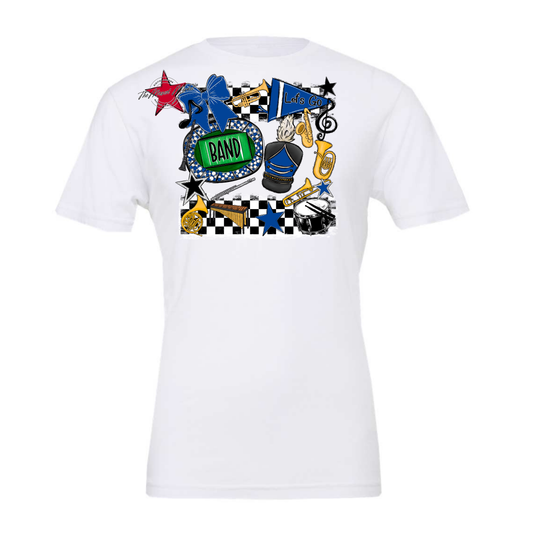 Band Checkers Spirit Design-Off Blue