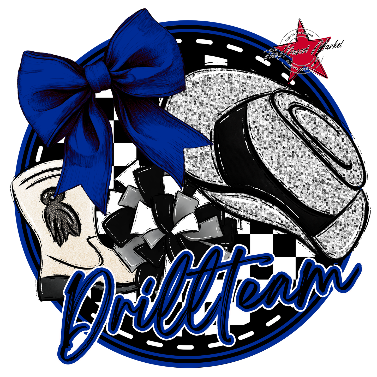Drill team Circle Design-Blue