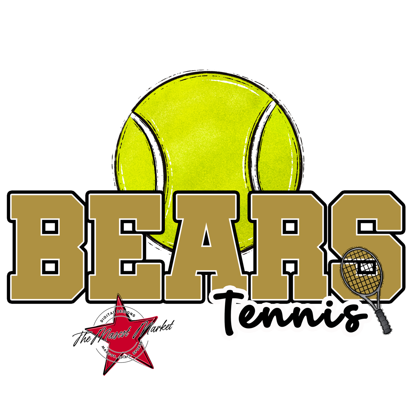 Bears Varsity Tennis Design-Gold