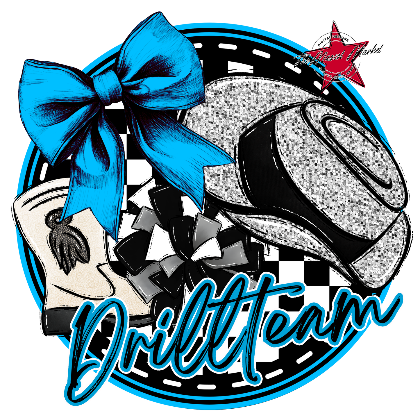 Drill team Circle Design-Carolina Blue