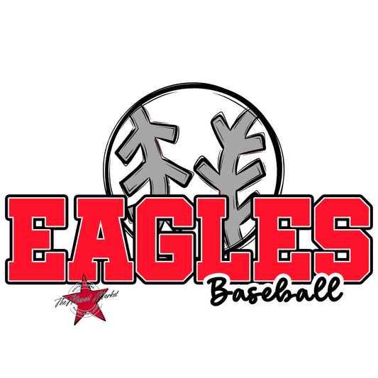 Eagles Varsity Baseball Design-Bright Red