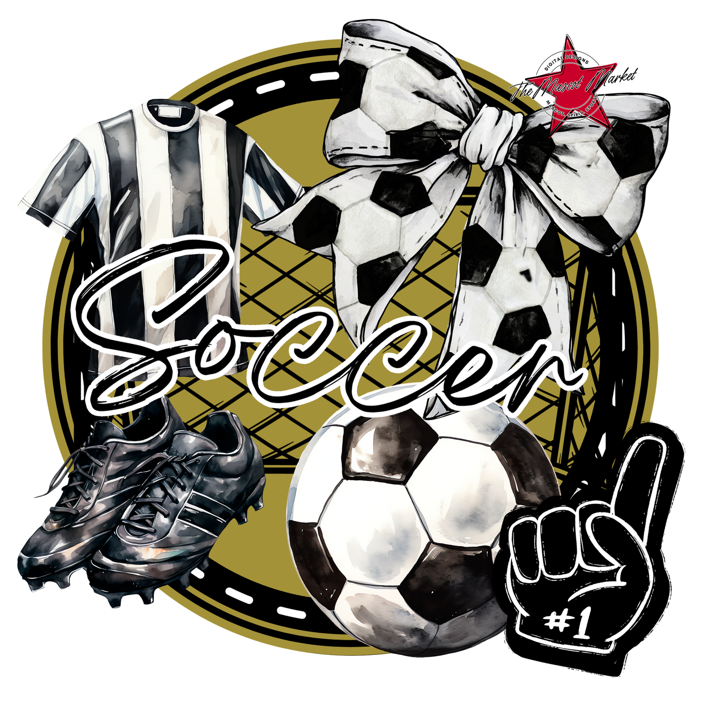 Circle Soccer Design-Gold