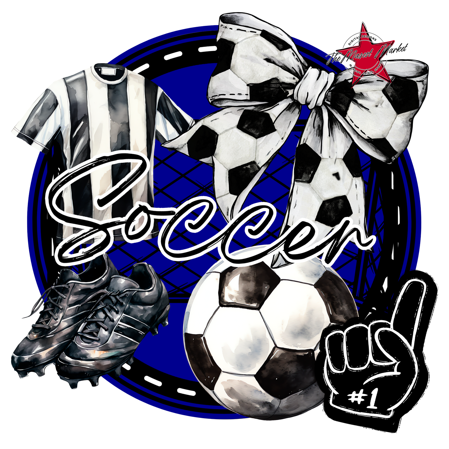 Circle Soccer Design-Blue