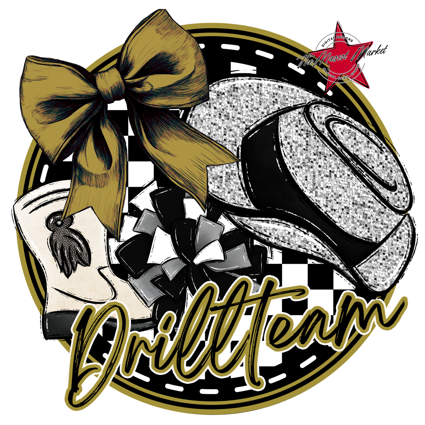 Drill team Circle Design-Gold