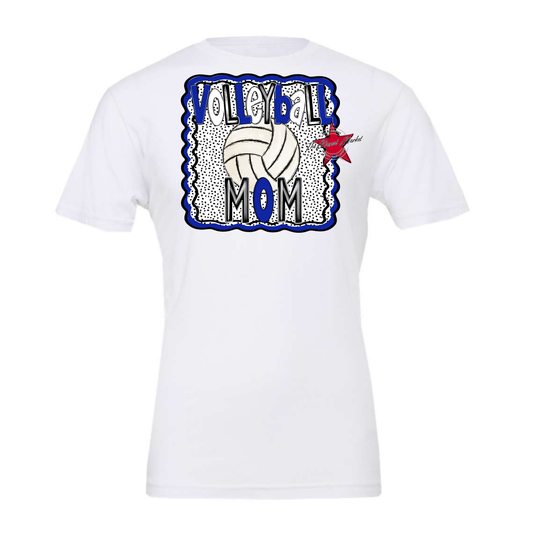 Volleyball Mom Dot Design-Blue