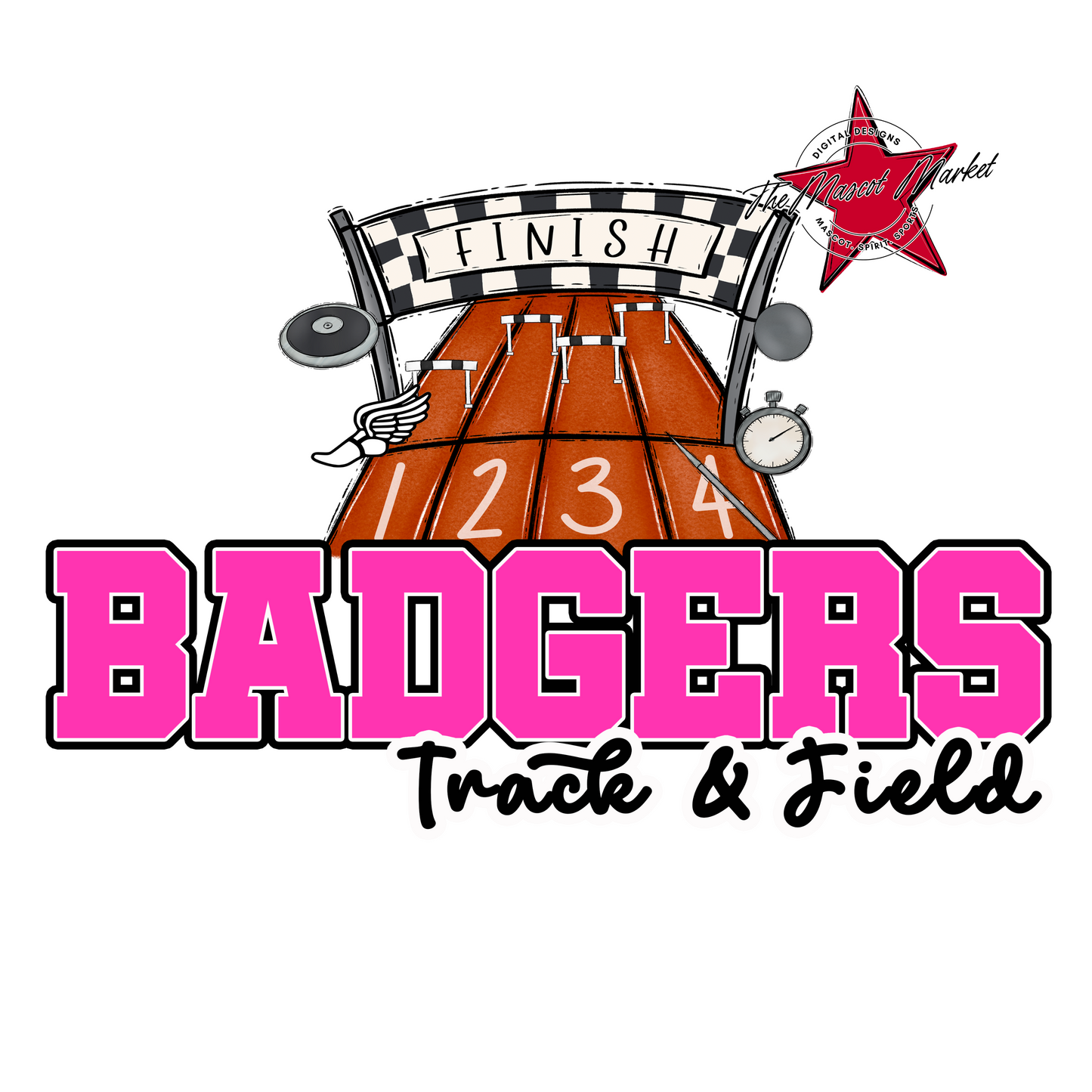 Badgers Varsity Track and Field Design-Pink