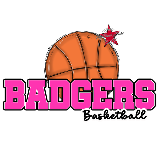 Badgers Varsity Basketball Design-Pink