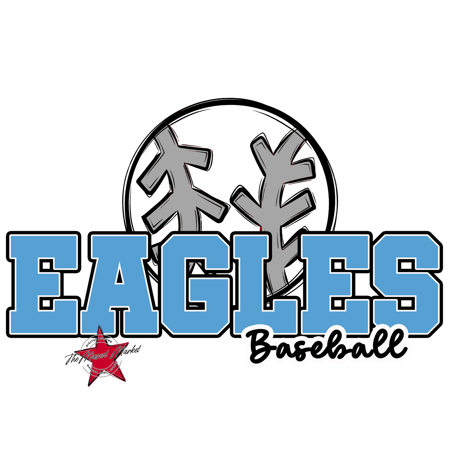Eagles Varsity Baseball Design-Carolina Blue