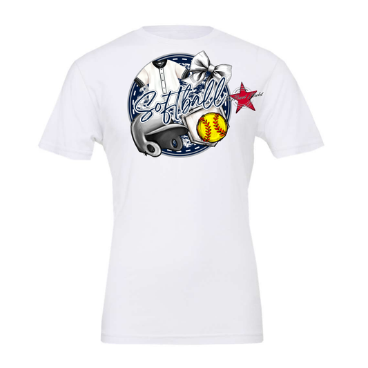 Circle Softball Design-Navy-Grey