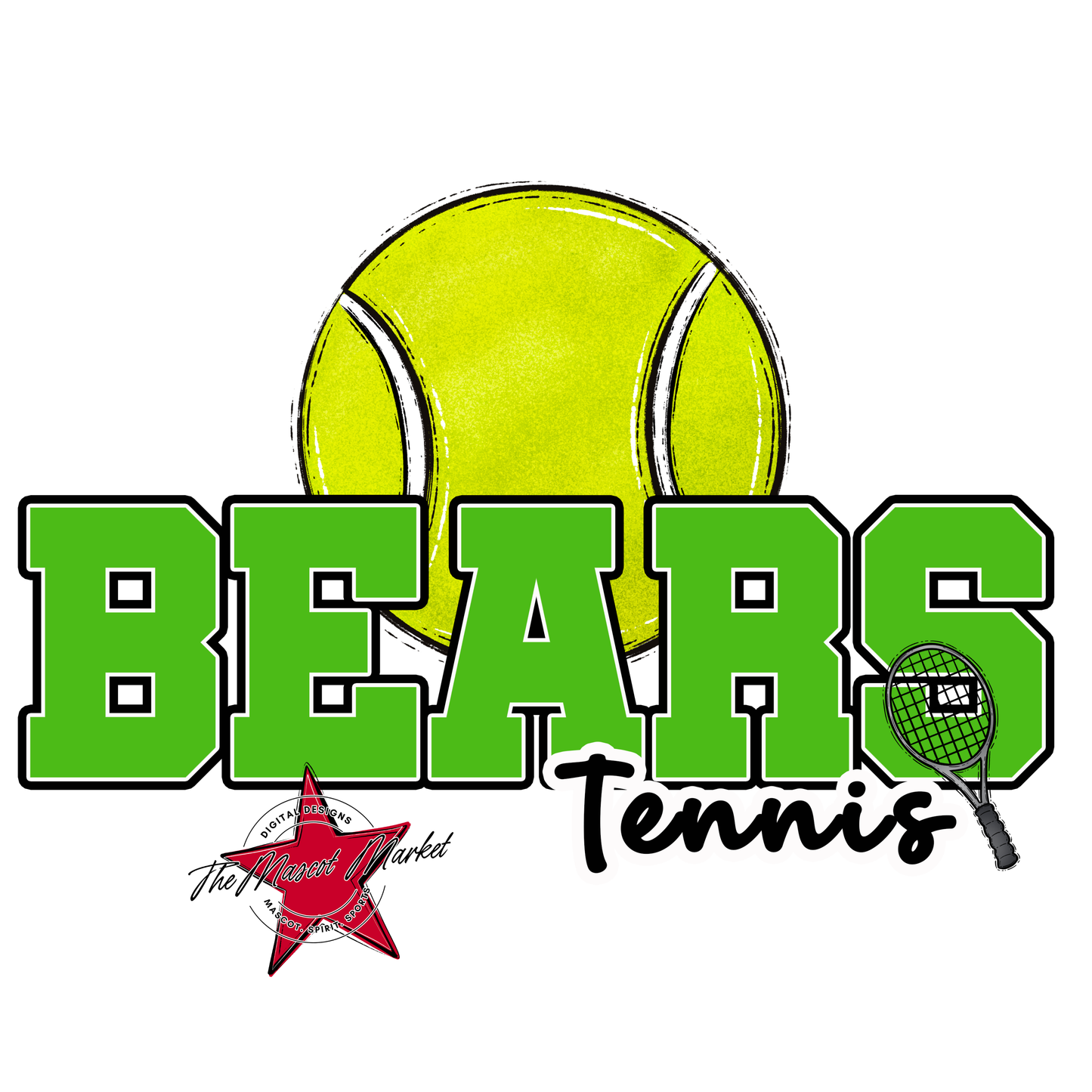 Bears Varsity Tennis Design-Bright Green