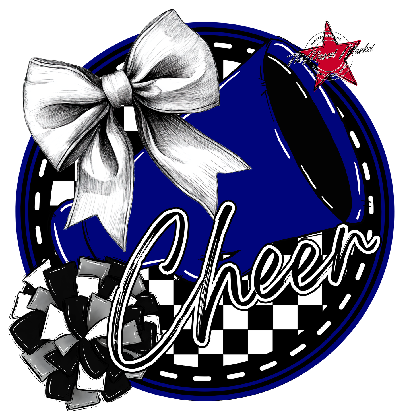 Cheer Circle Design-Blue