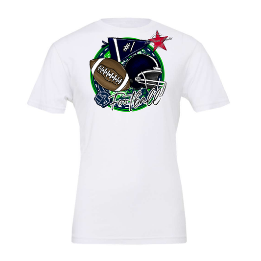 Football Circle Design-Navy-Bright Green