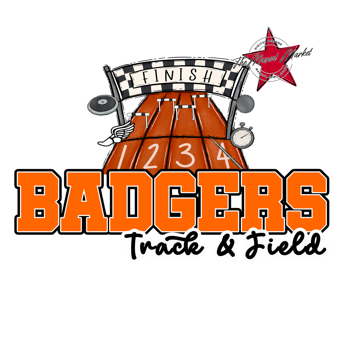 Badgers Varsity Track and Field Design-Orange