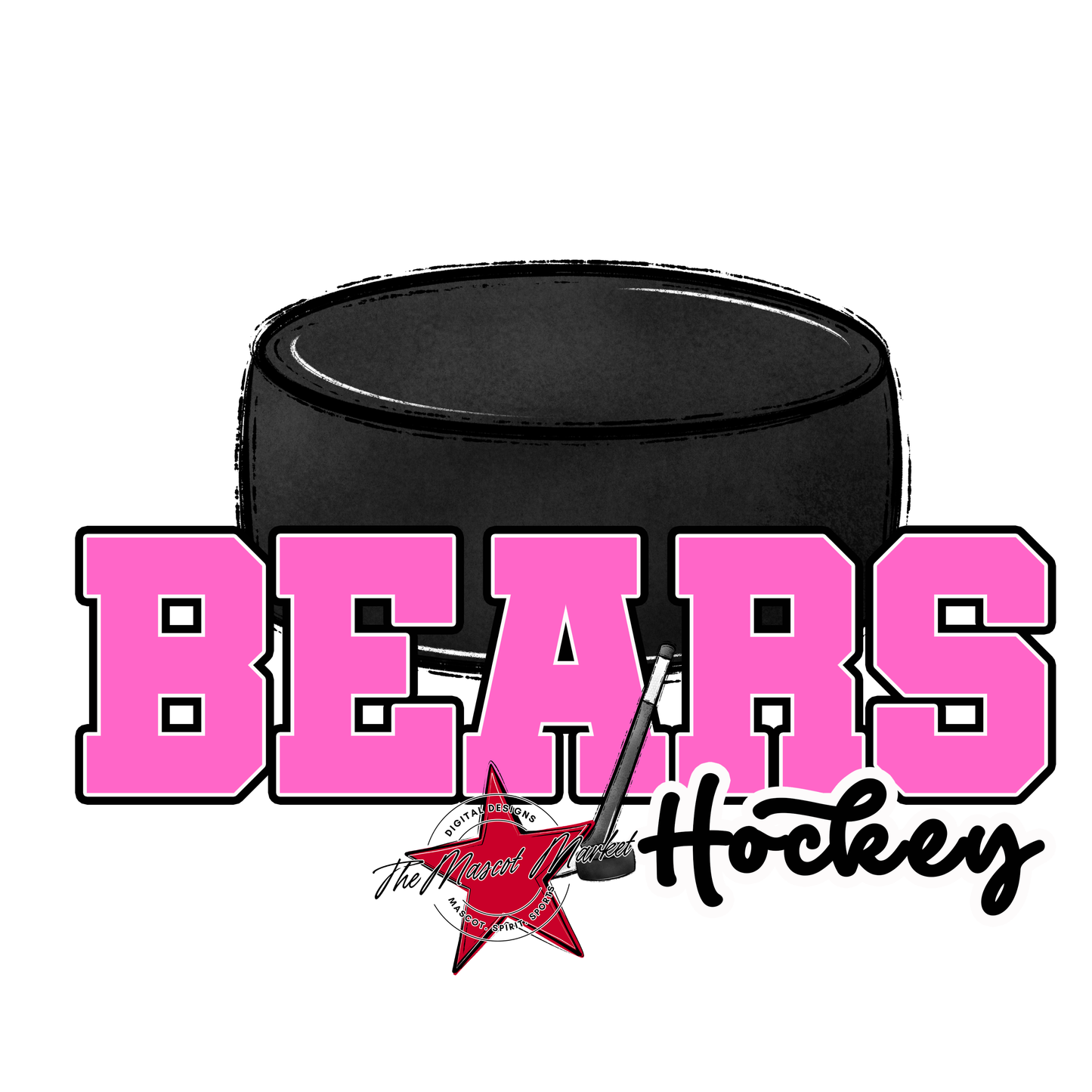 Bears Varsity Hockey Design-Baby Pink