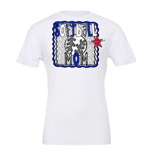 Softball Mom Dot Design-Royal Blue
