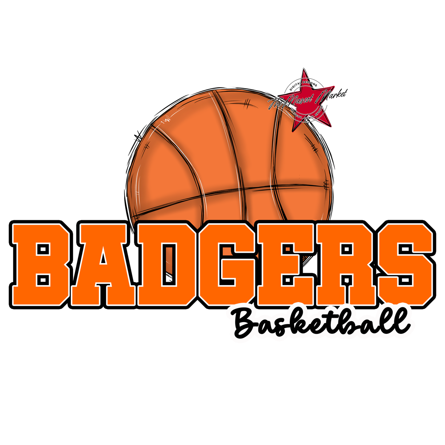 Badgers Varsity Basketball Design-Orange
