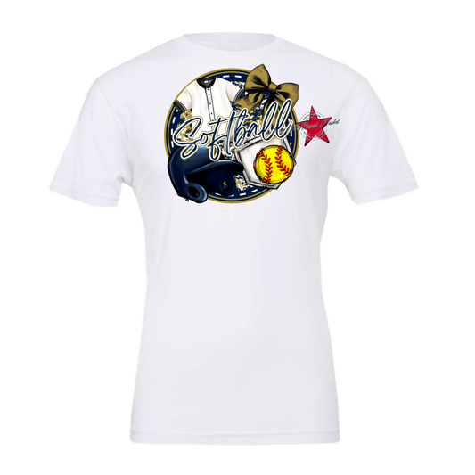 Circle Softball Design-Navy-Gold