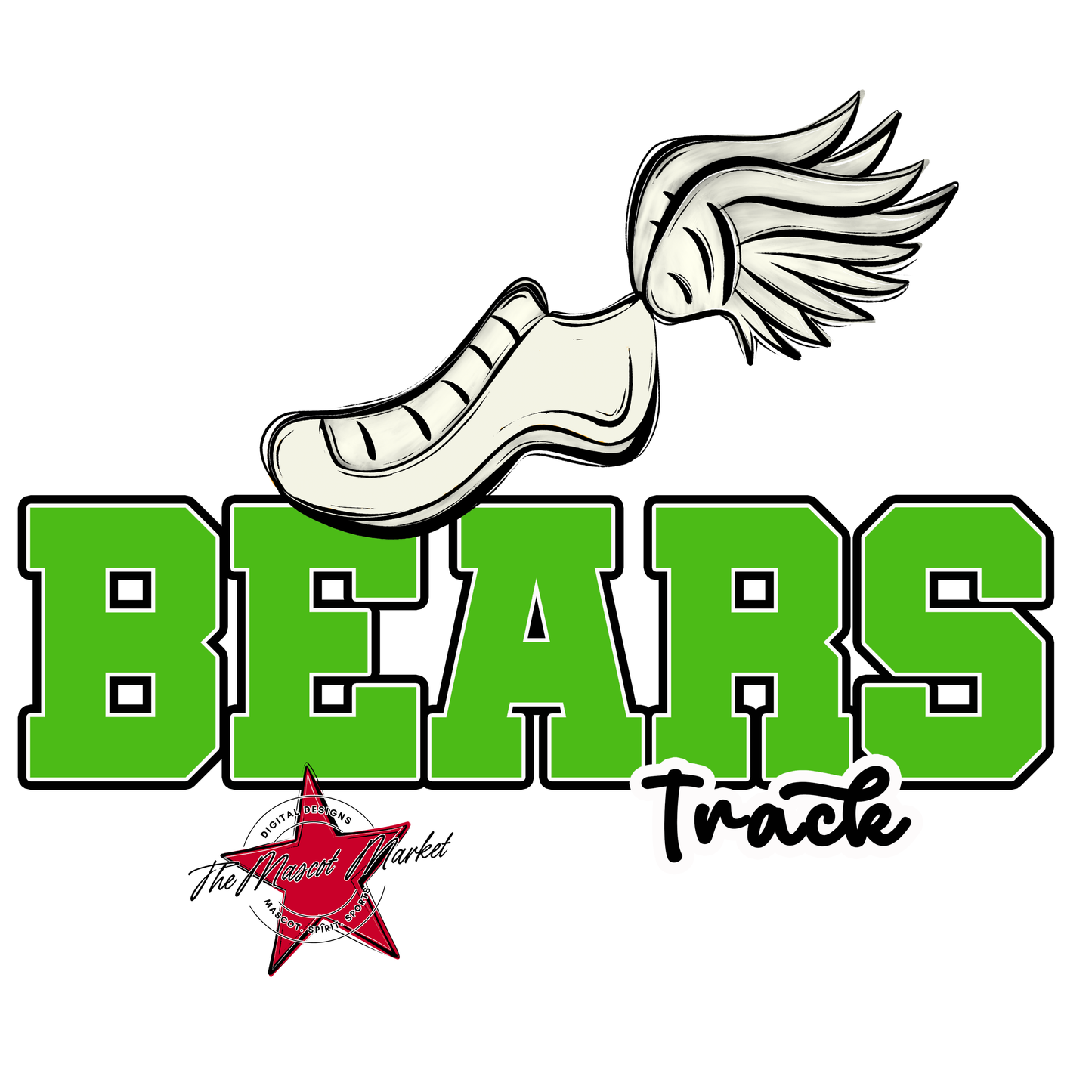 Bears Varsity Track Design-Bright Green