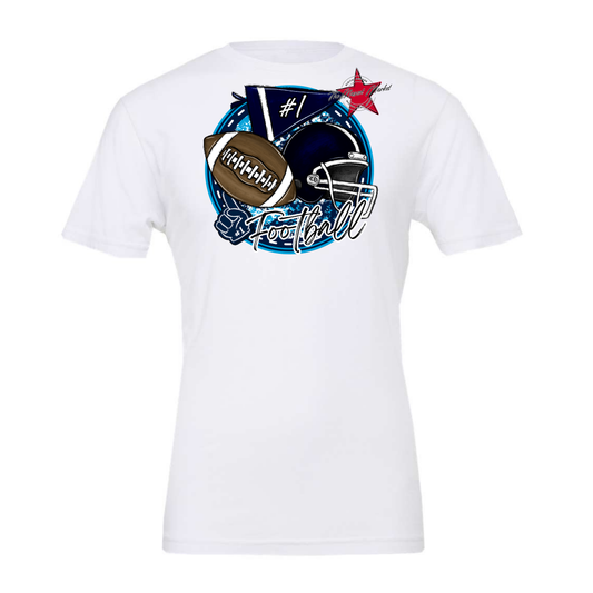 Football Circle Design-Navy-Carolina Blue