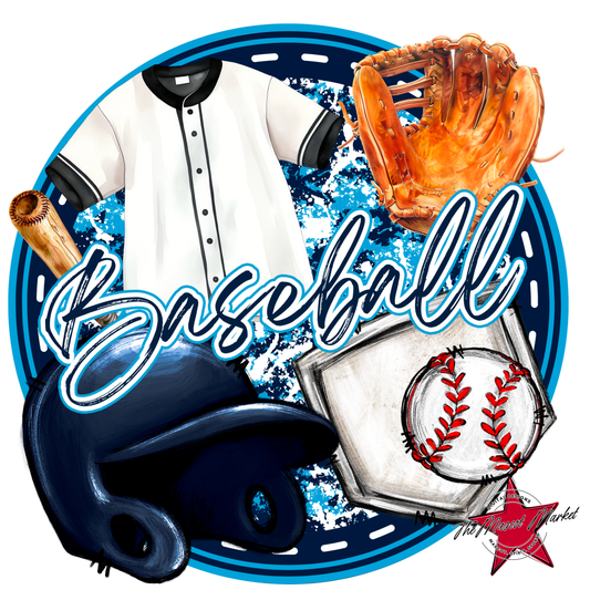Circle Baseball Design-Navy-Carolina Blue
