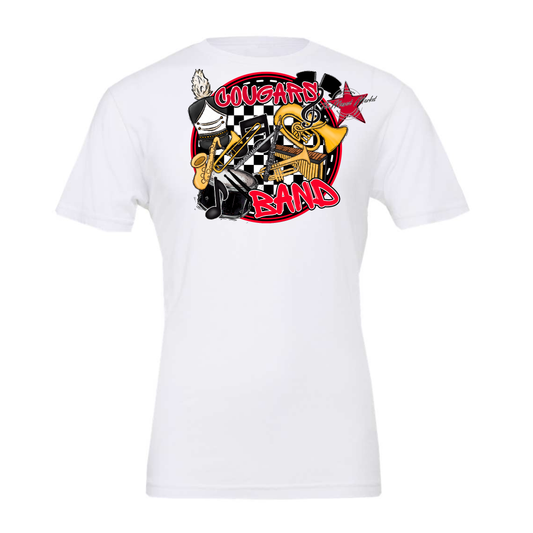 Cougars Circle Band Design-Red