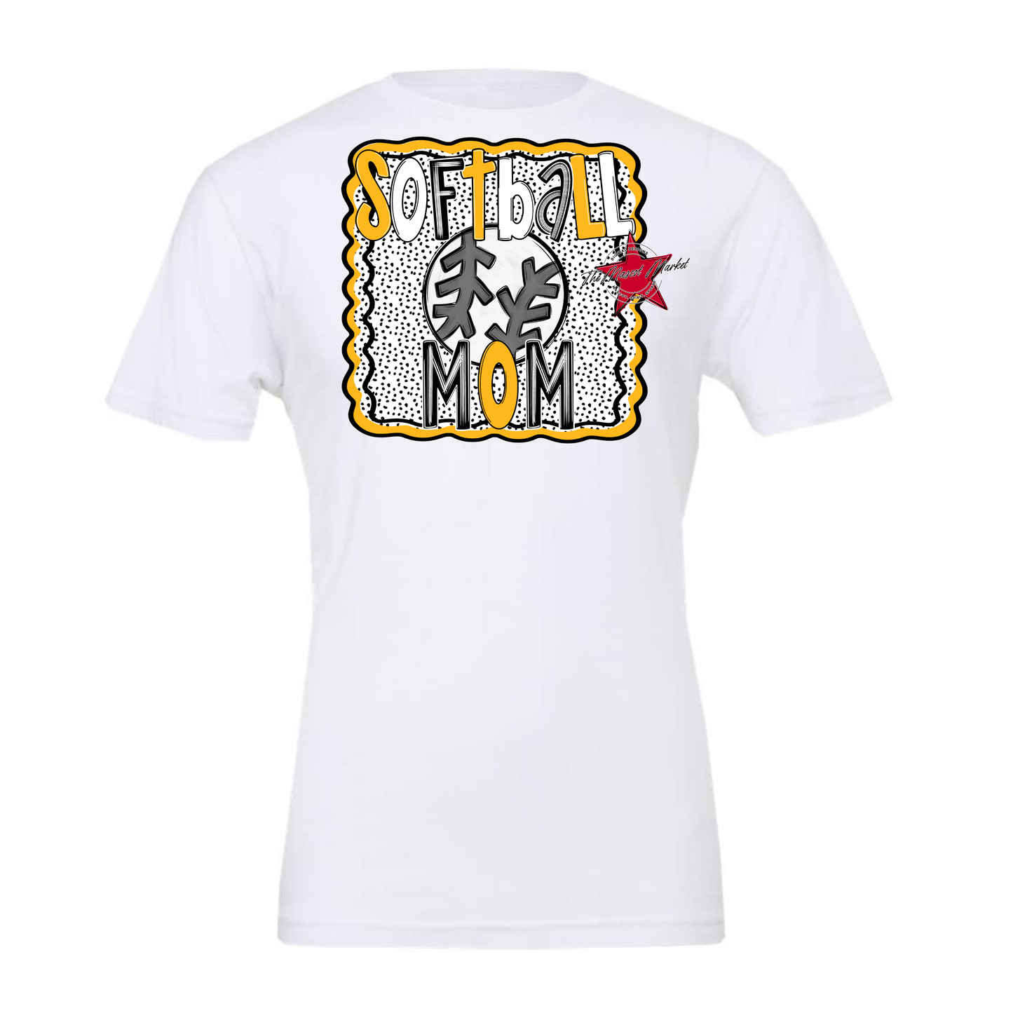 Softball Mom Dot Design-Yellow