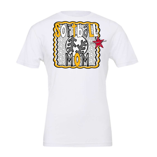 Softball Mom Dot Design-Yellow