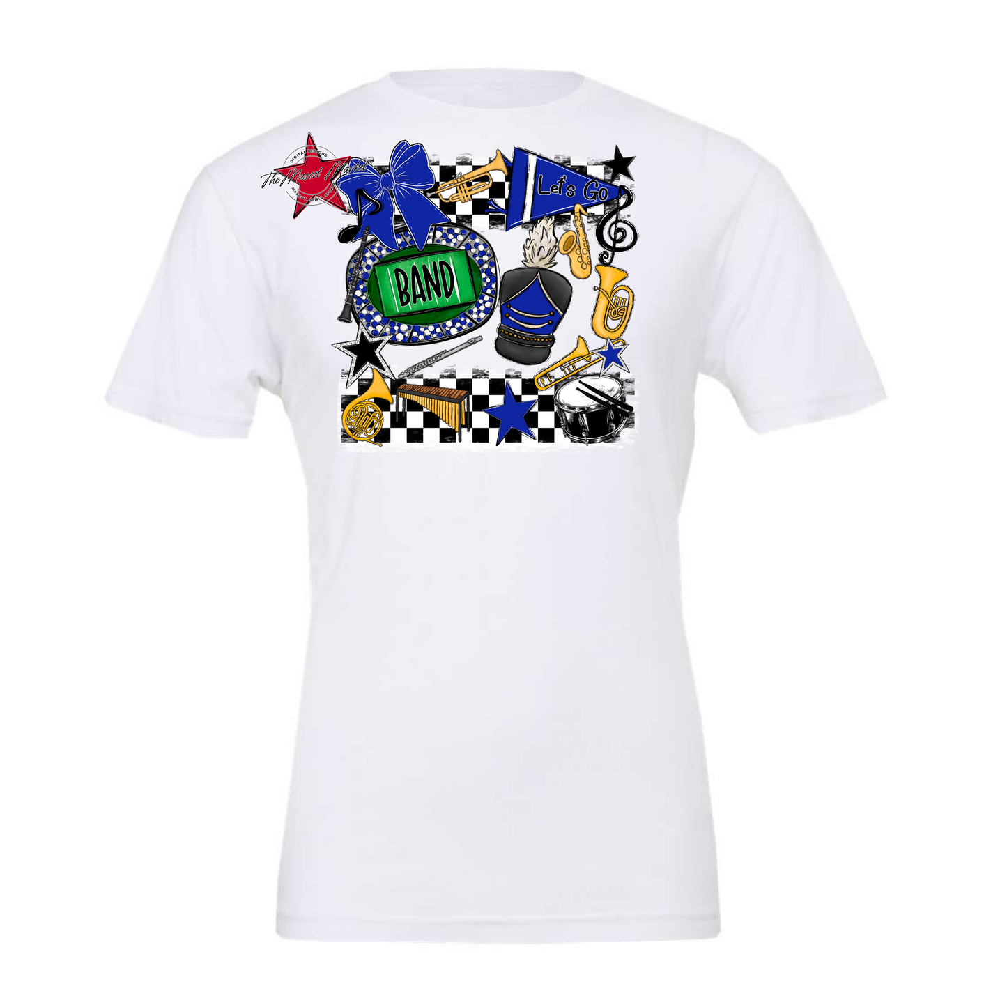 Band Checkers Spirit Design-Royal Blue
