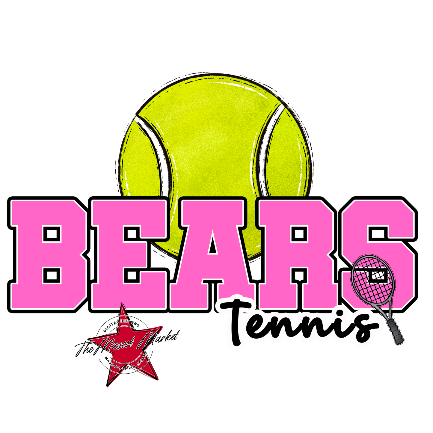 Bears Varsity Tennis Design-Baby Pink