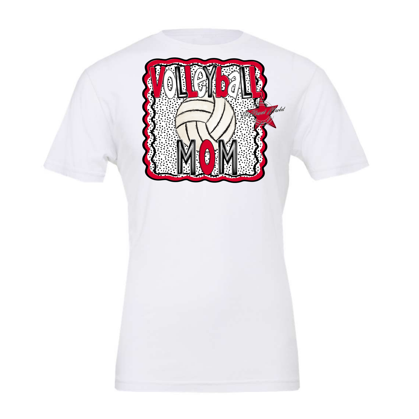Volleyball Mom Dot Design-Red