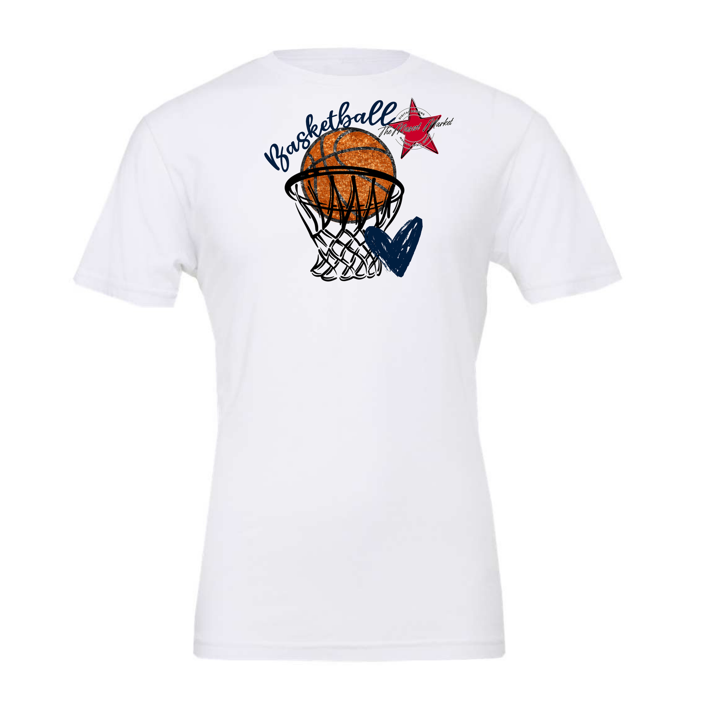 Basketball Sequins w Net-Navy