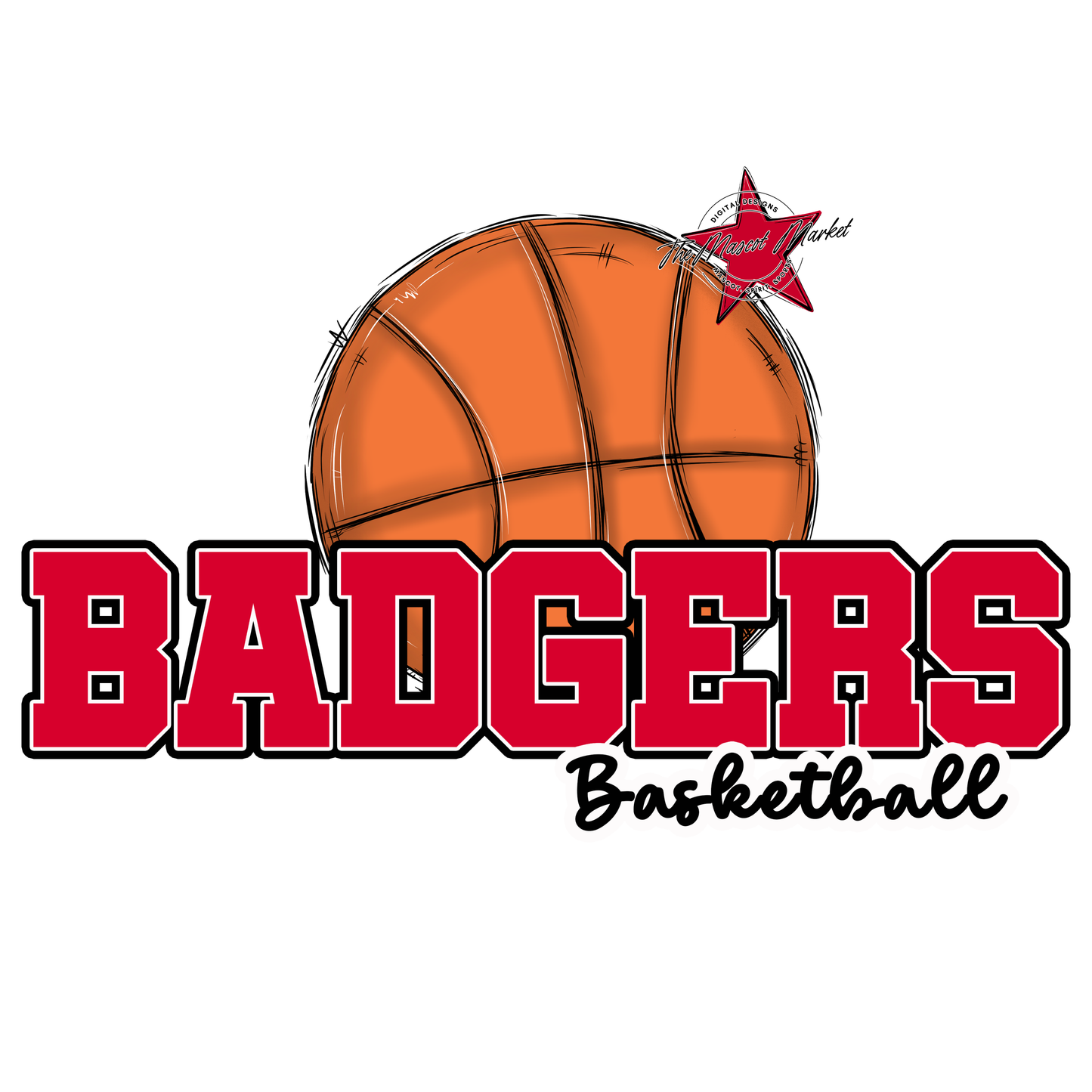 Badgers Varsity Basketball Design-Red
