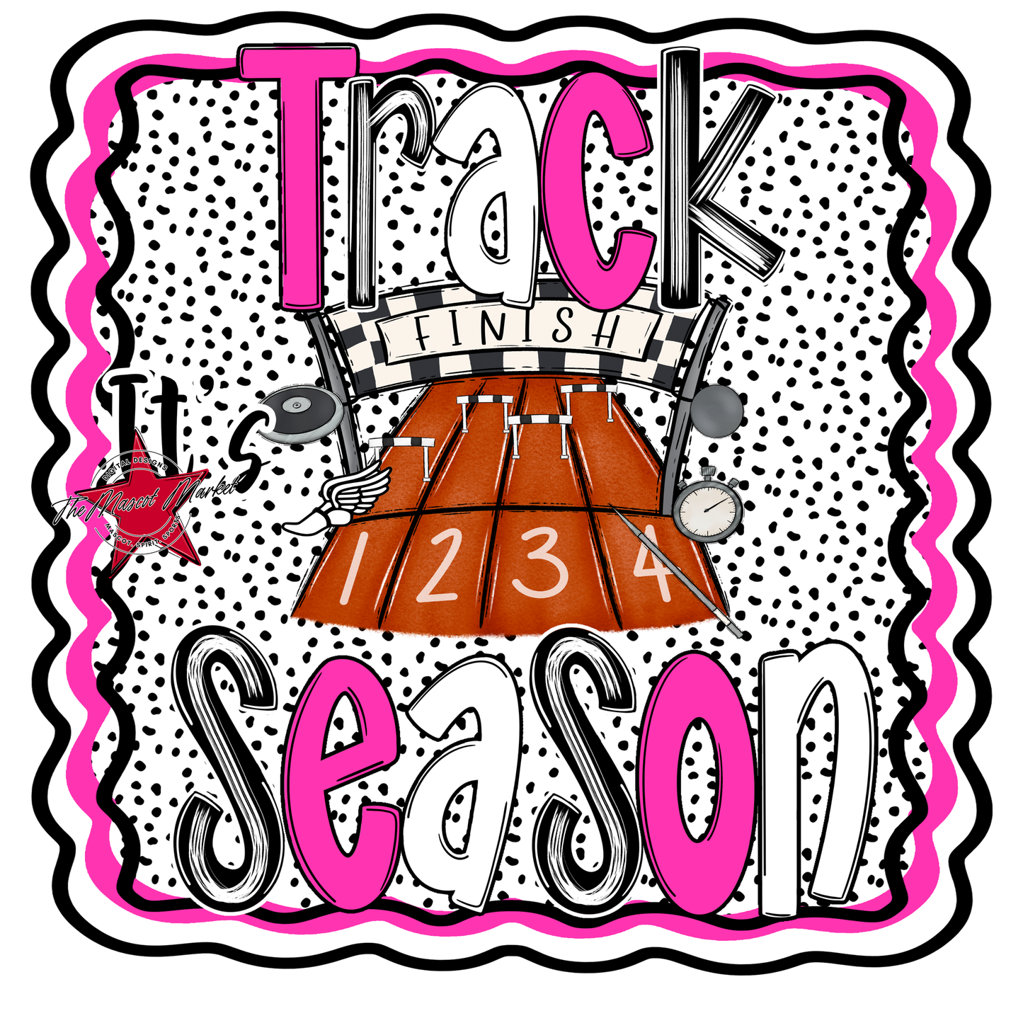 It's Track Season Dot Design-Pink