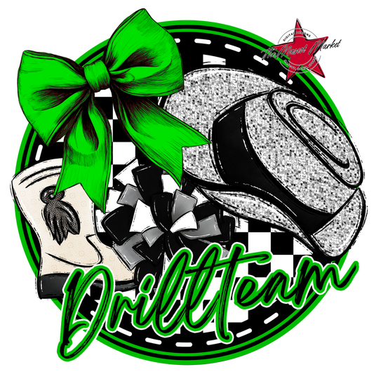 Drill team Circle Design-Bright Green