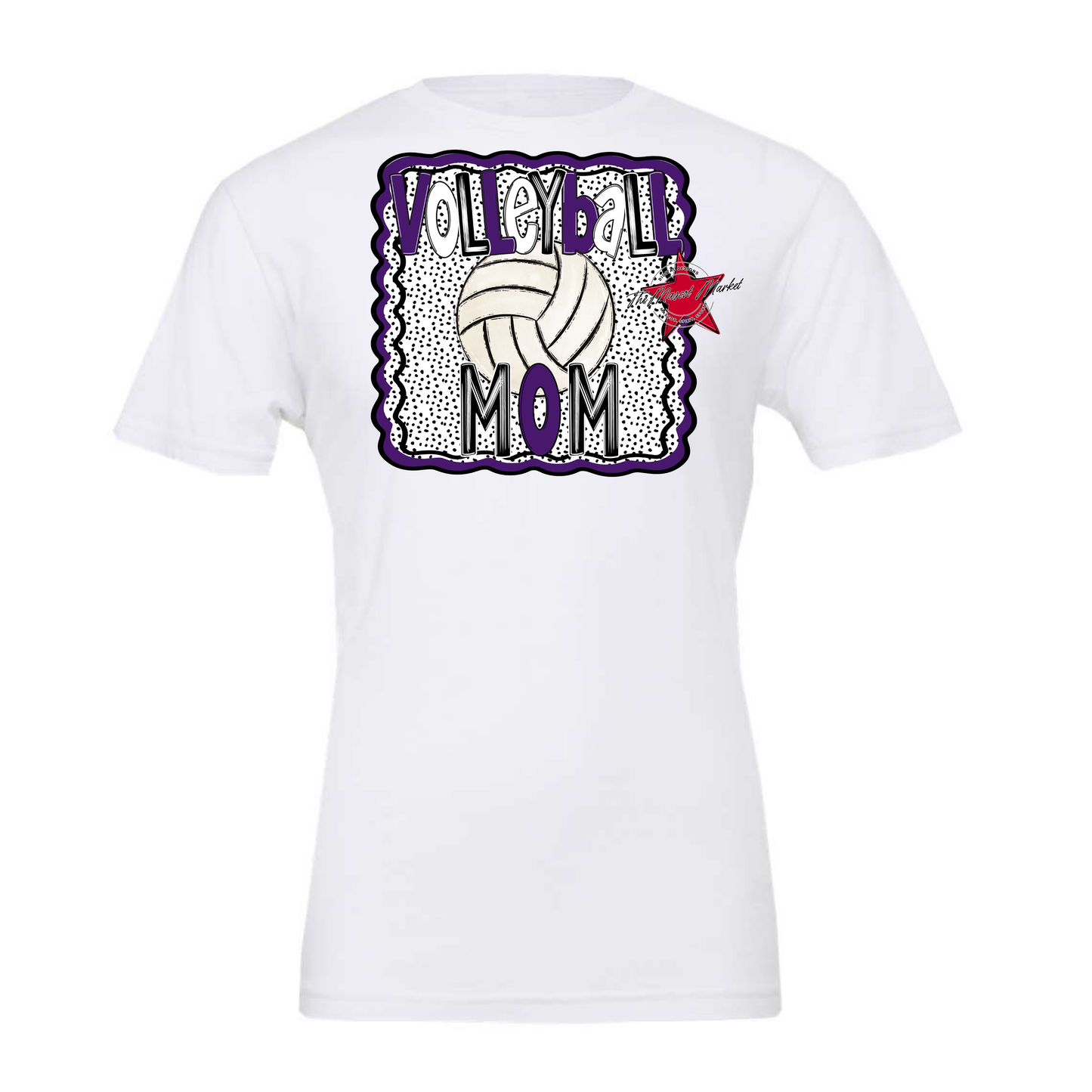 Volleyball Mom Dot Design-Purple
