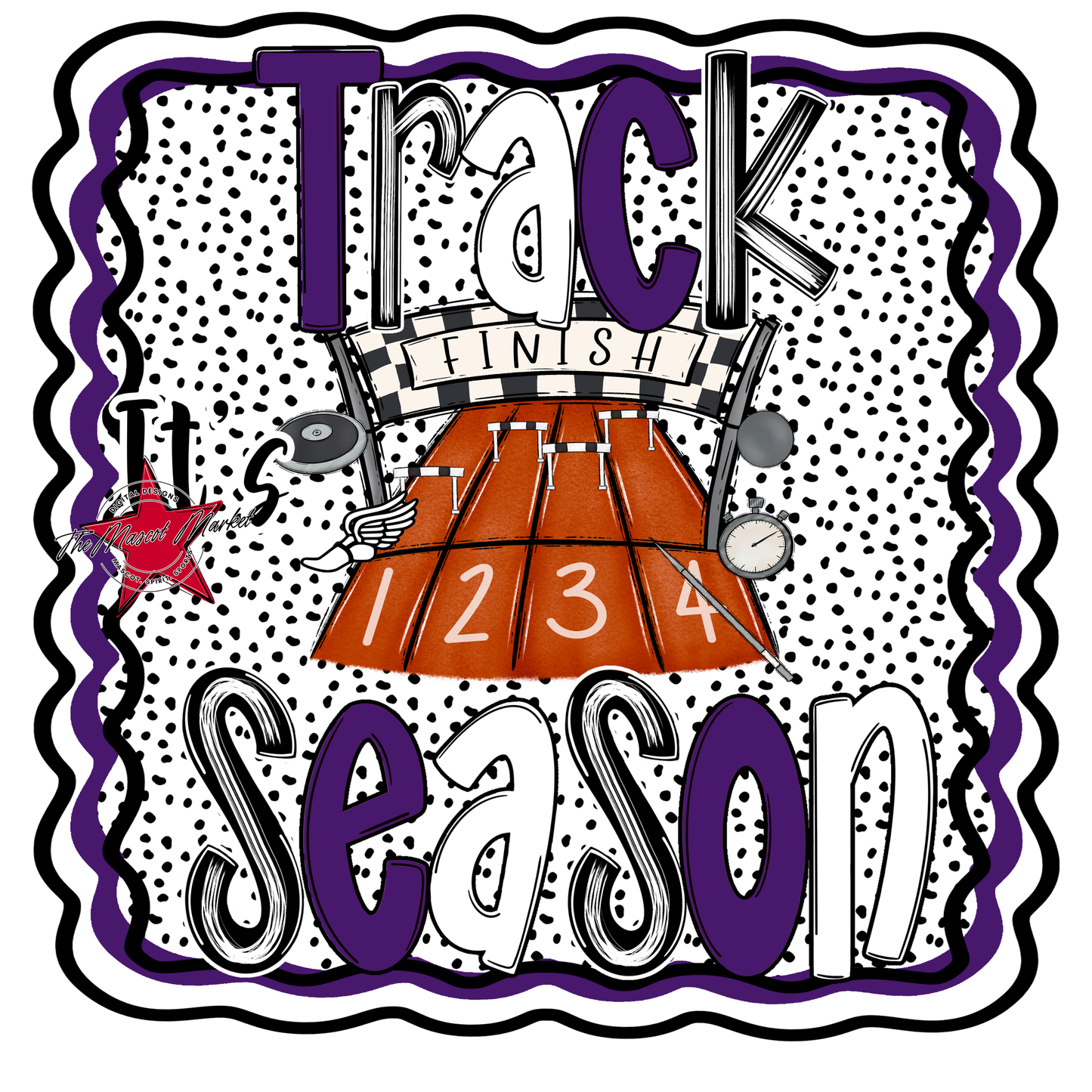It's Track Season Dot Design-Purple