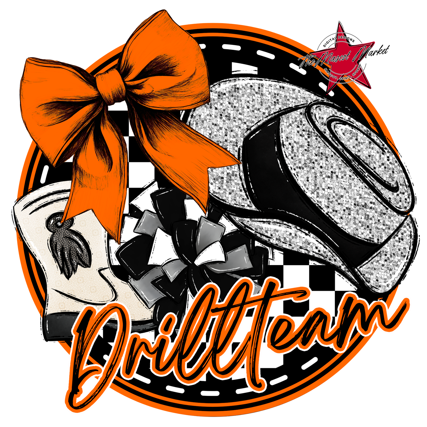 Drill team Circle Design-Orange
