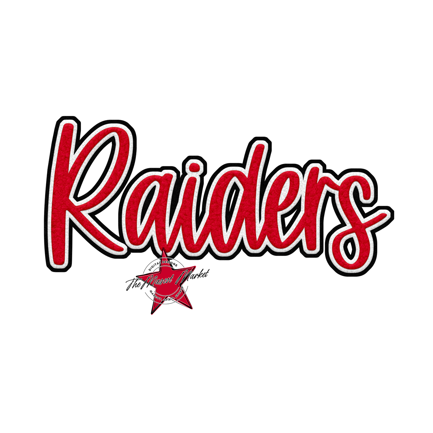 Raiders Faux Chenille Patch-Red