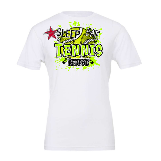 Eat Sleep Tennis Repeat-Neon