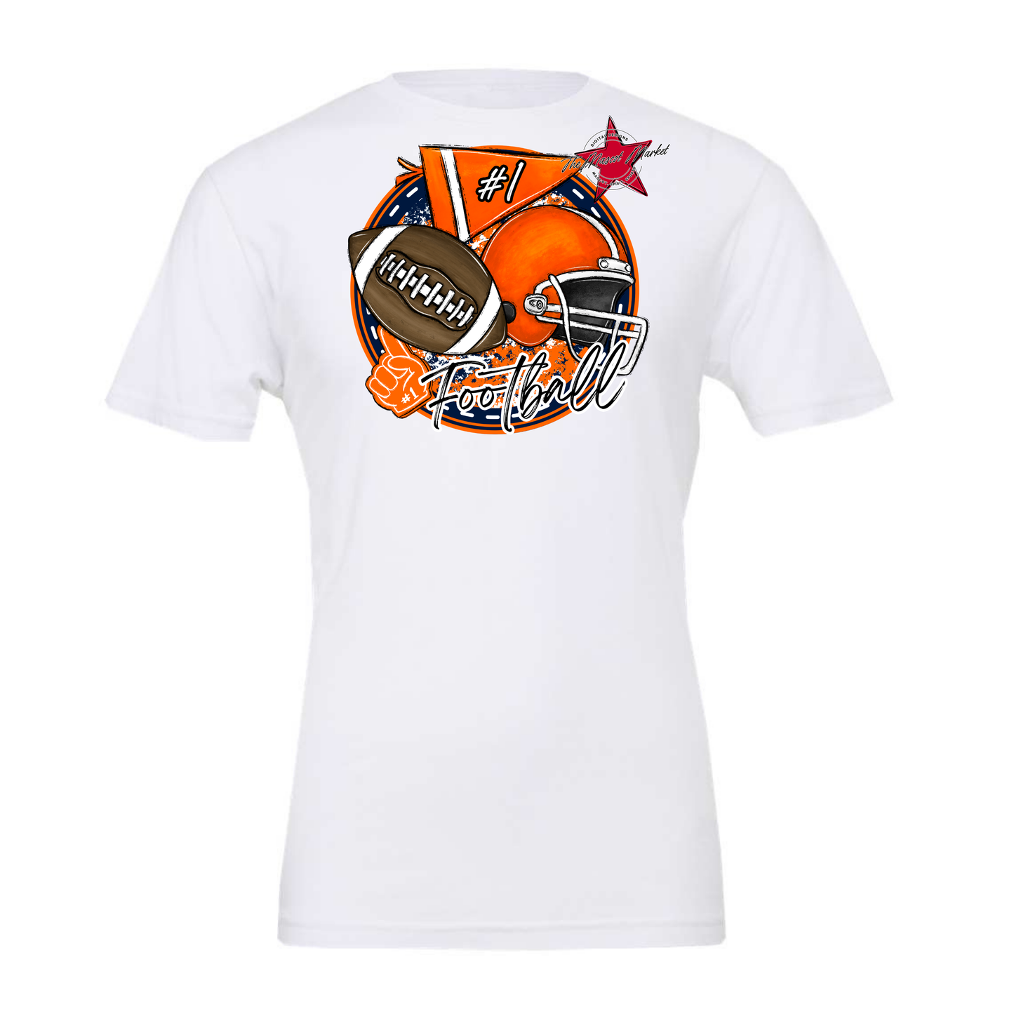 Football Circle Design-Navy-Orange