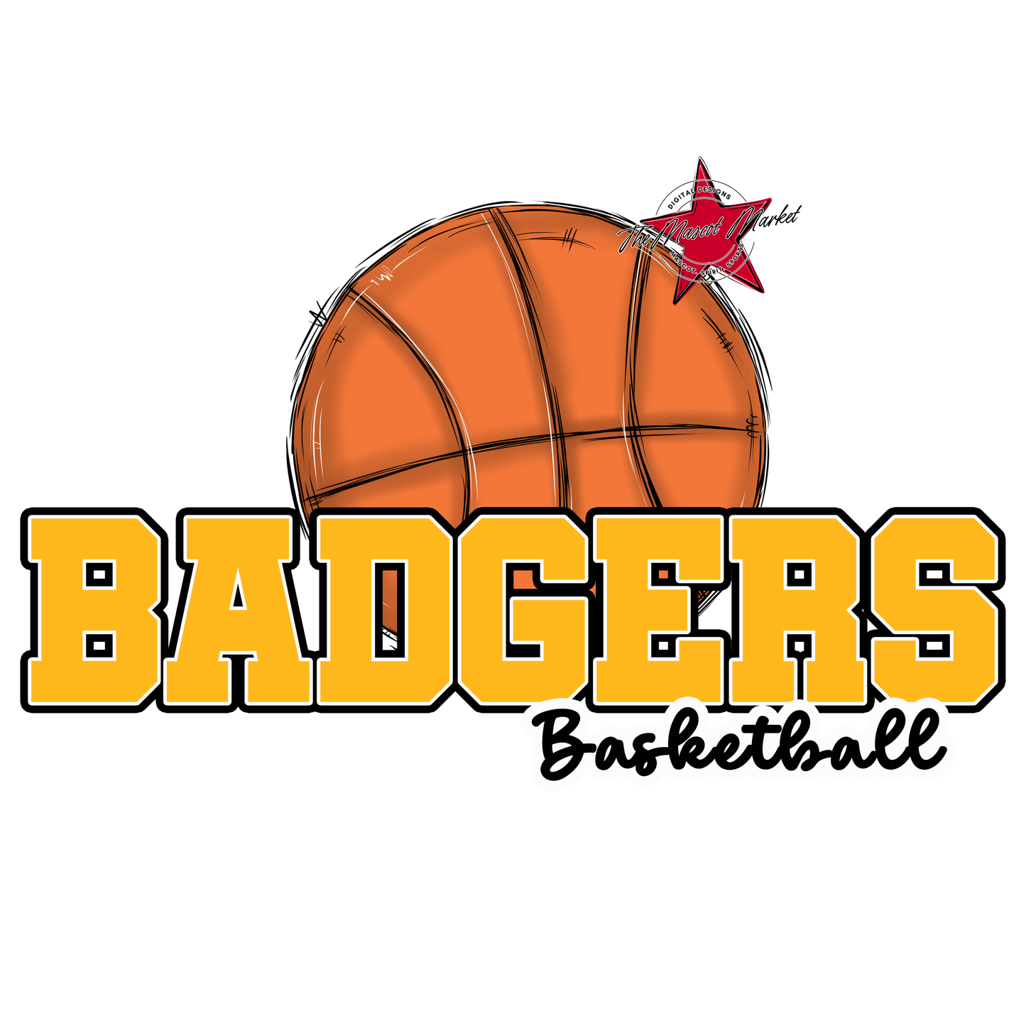Badgers Varsity Basketball Design-Yellow