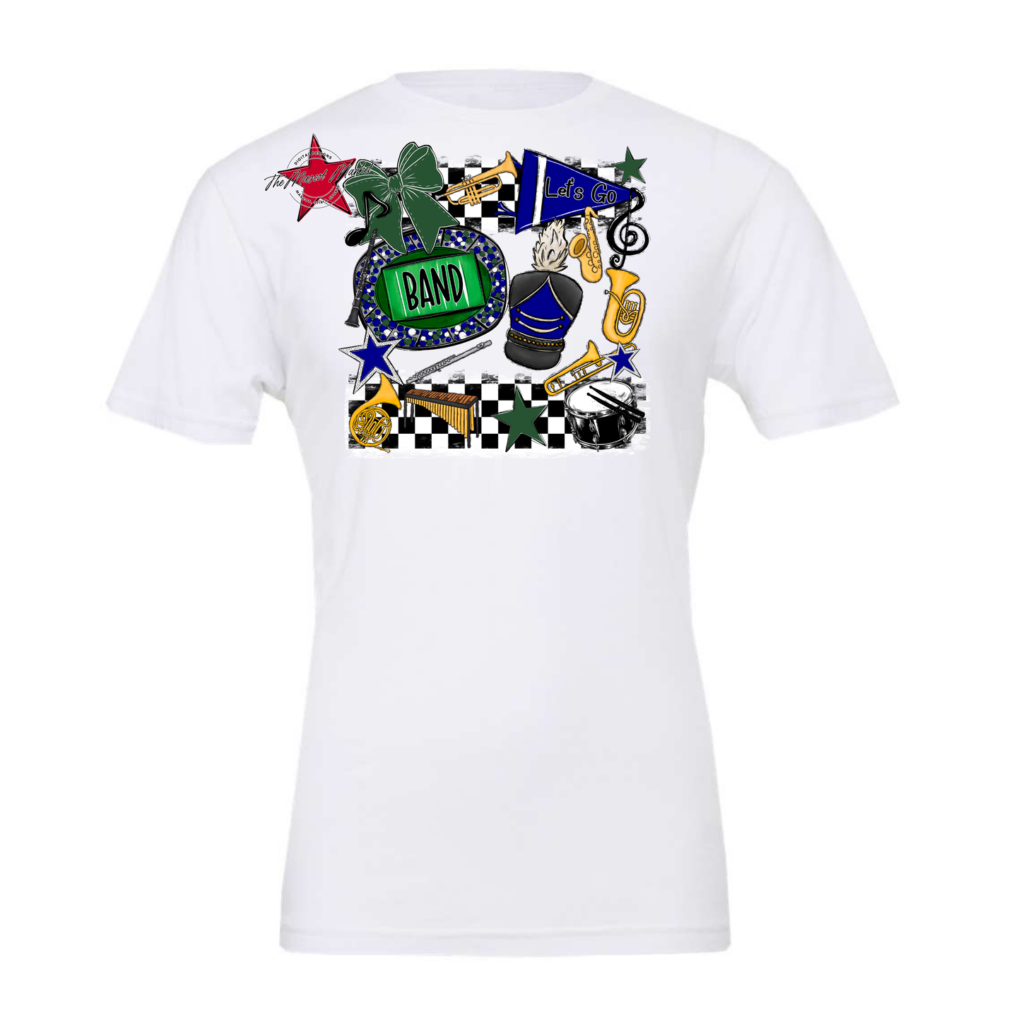Band Checkers Spirit Design-Blue-Green