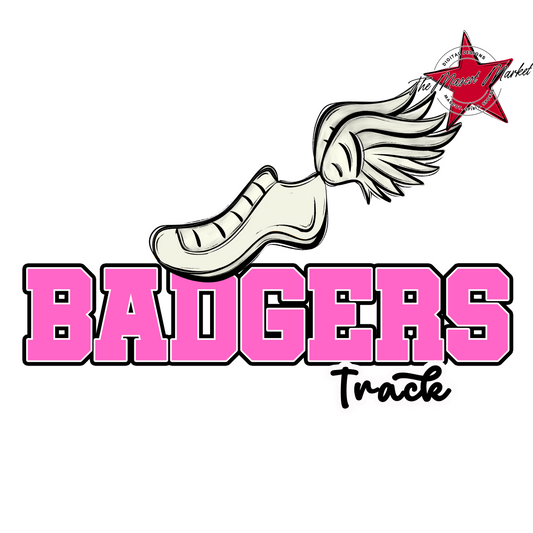 Badgers Varsity Track Design-Baby Pink