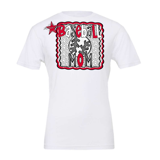 Baseball Mom Dot Design-Red