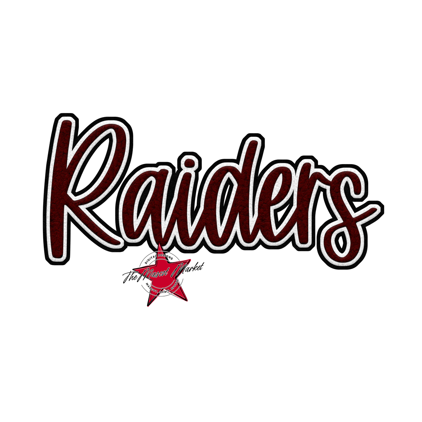 Raiders Faux Chenille Patch-Maroon