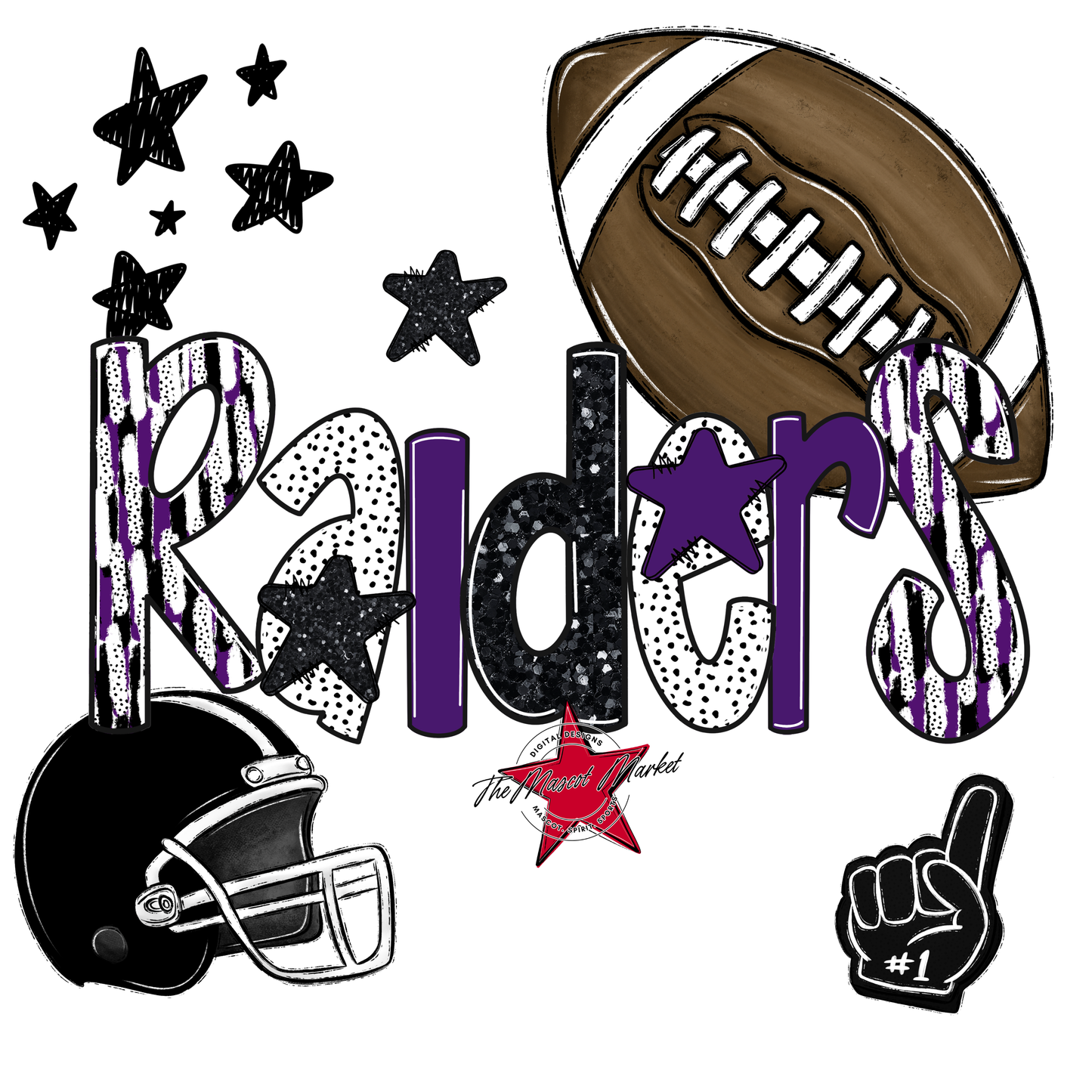 Raiders Football Scrape-Purple