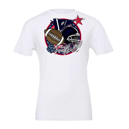 Football Circle Design-Navy-Red