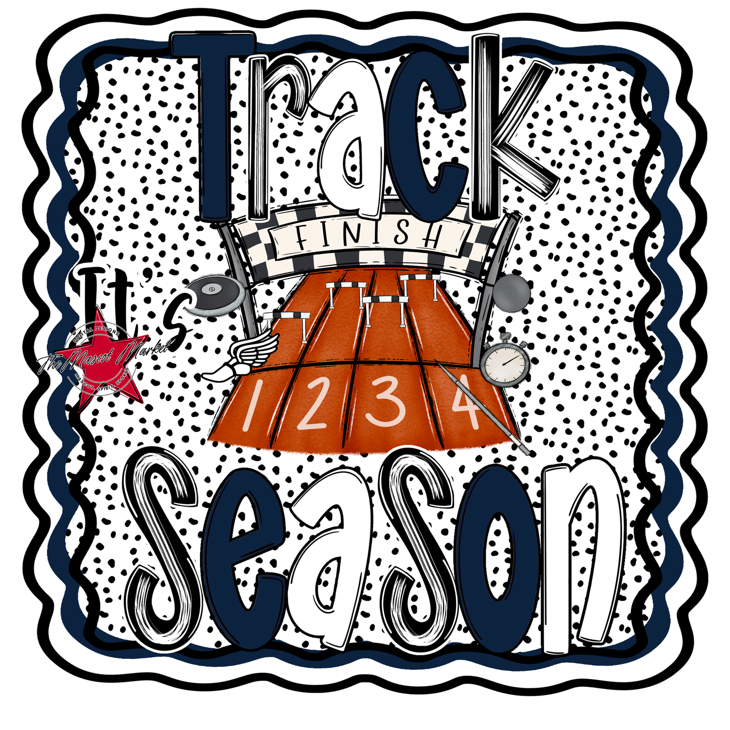 It's Track Season Dot Design-Navy