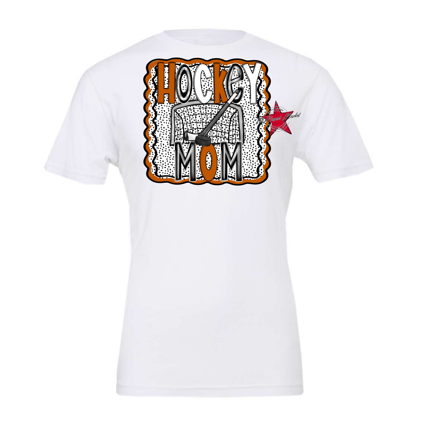 Hockey Mom Dot Design-Burnt Orange